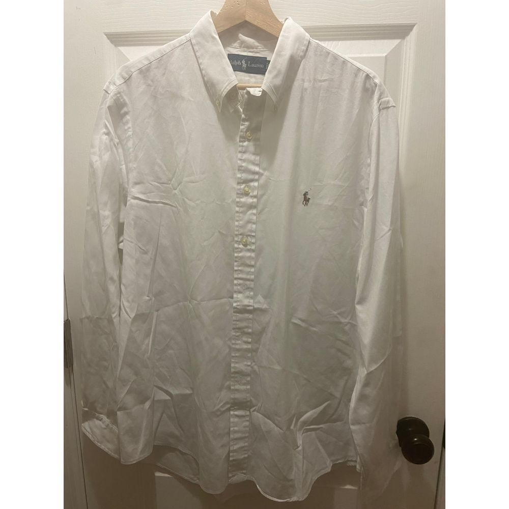 Ralph Lauren WHITE button down, 17 34/35